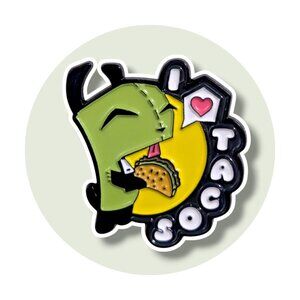 Invader Zim Enamel Fantasy Pin: GIR I Love Tacos